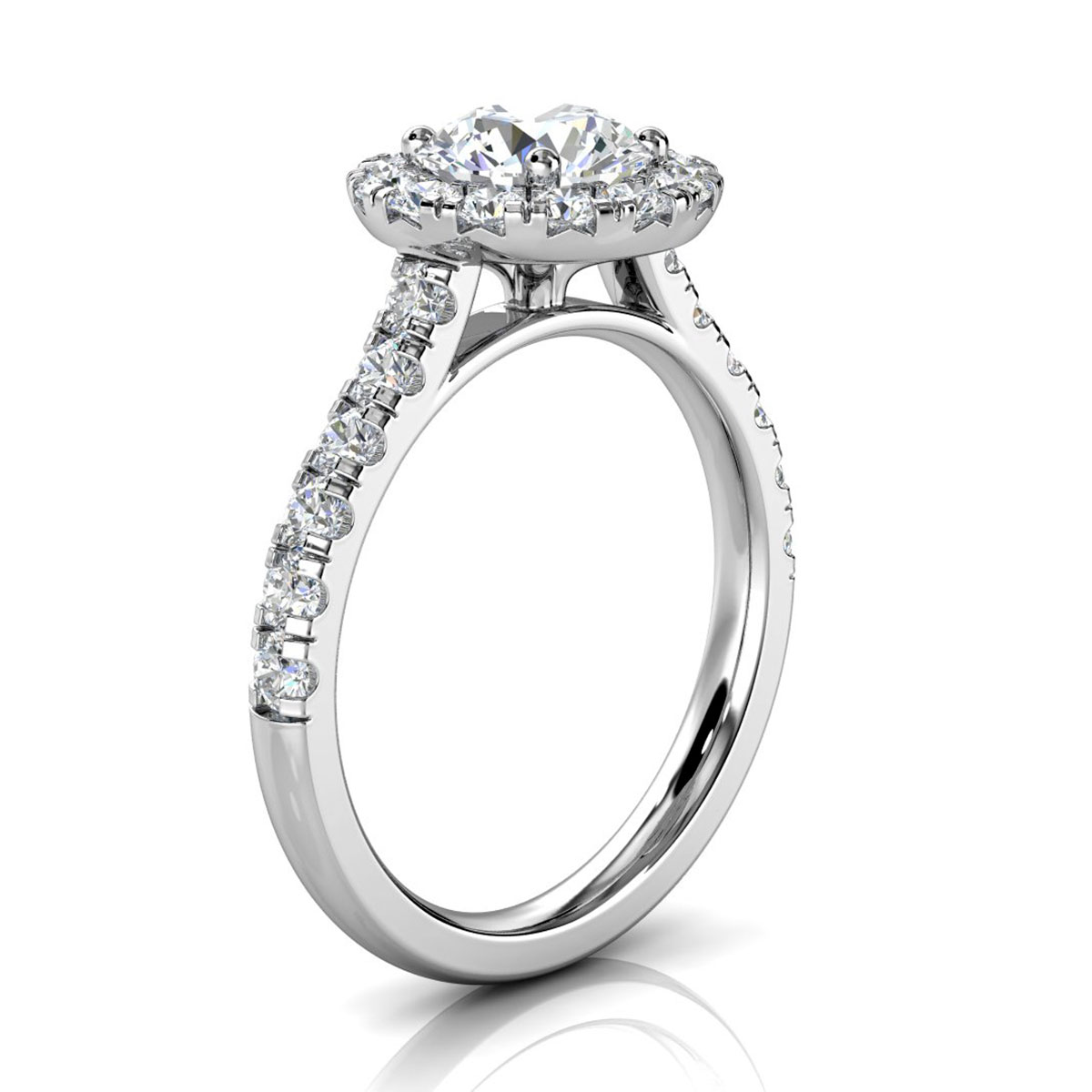 14K White Gold Royal Halo Lab Grown Diamond Ring (2/3 ct. tw)
