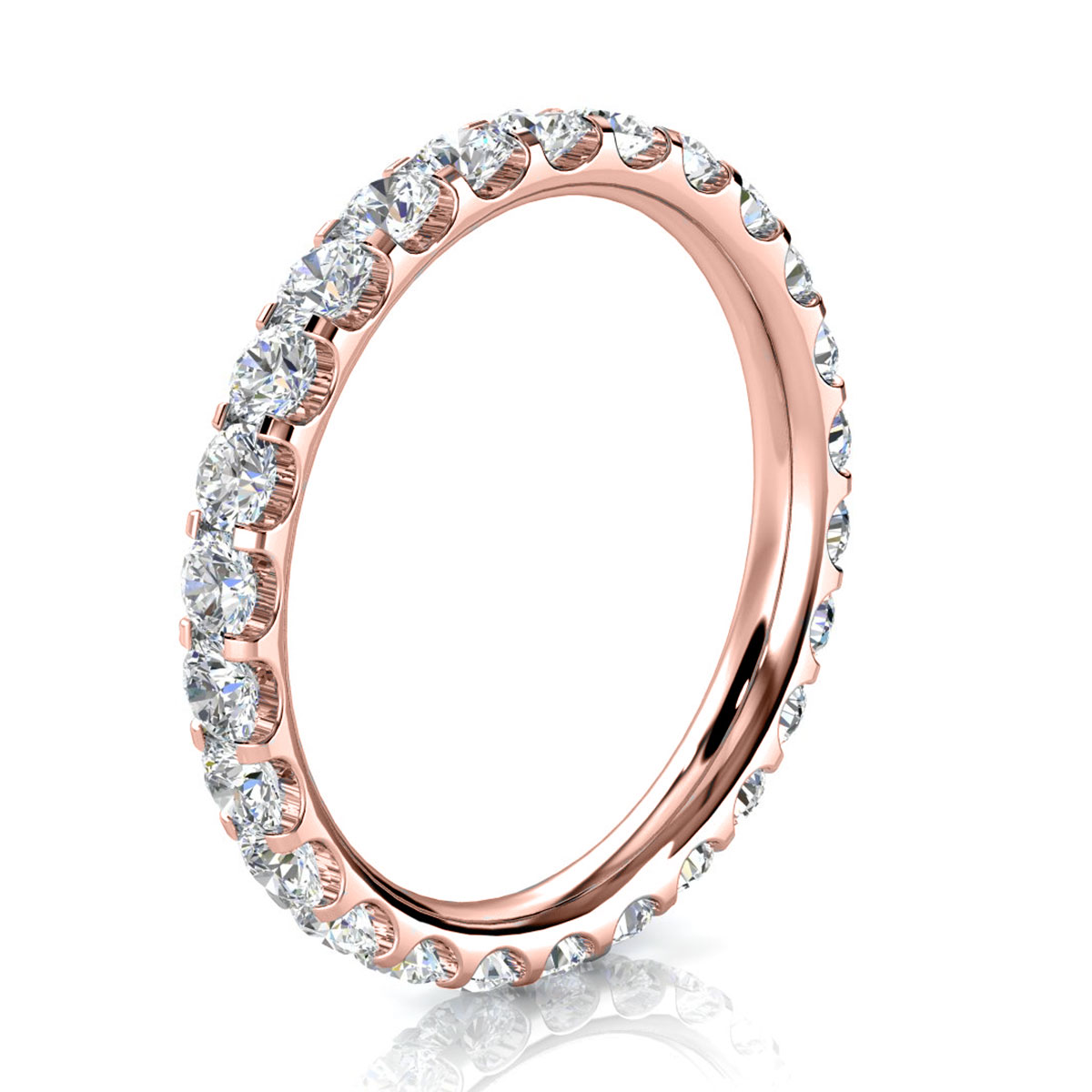 18K Rose Gold Viola Eternity MicroProng Diamond Ring (1 ct. tw) The