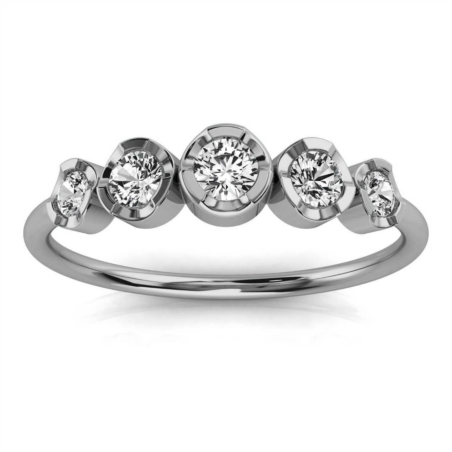 14K White Gold Cielo Petite Organic Design Diamond Ring (1/4 ct. tw