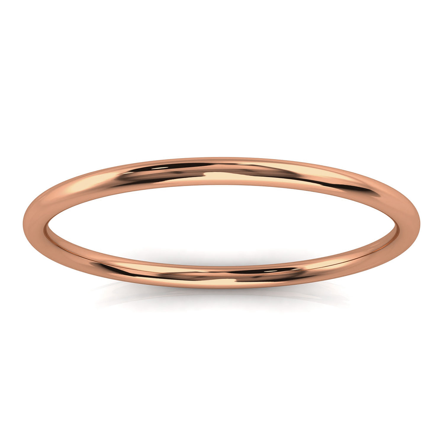 18K Rose Gold Minimalist Plain Nora Band 1.2 mm Wide