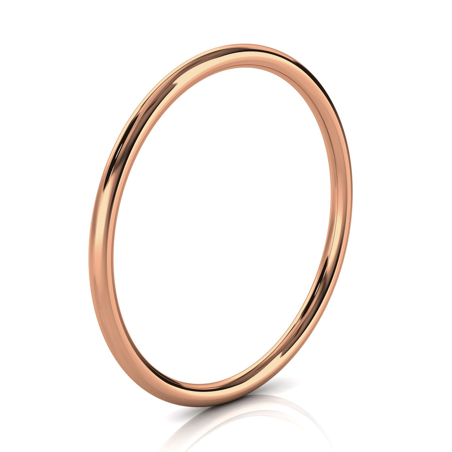 18K Rose Gold Minimalist Plain Nora Band 1.2 mm Wide